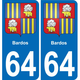 64 Bardos blason autocollant plaque stickers ville
