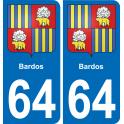 64 Bardos coat of arms sticker plate stickers city