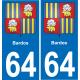 64 Bardos wappen aufkleber typenschild aufkleber stadt