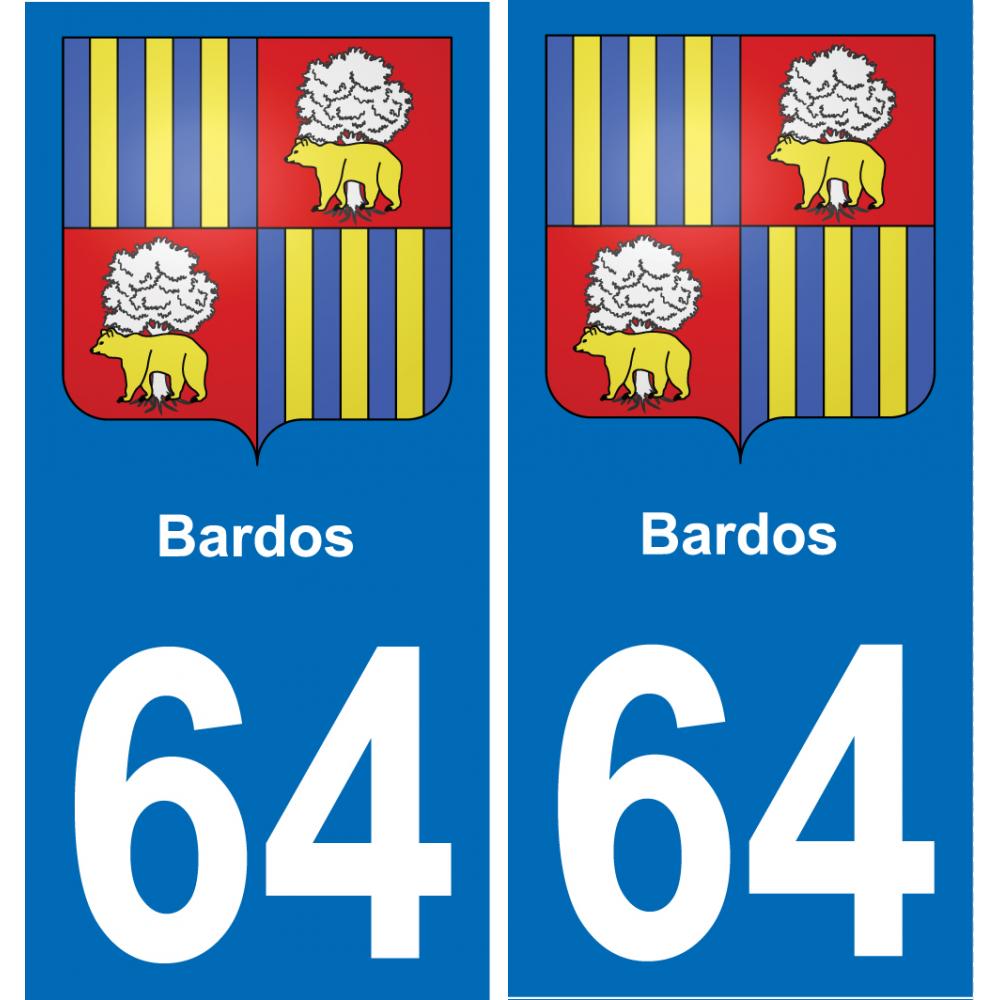 64 Bardos blason autocollant plaque stickers ville