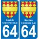 64 Bastide-Clairence (La) blason autocollant plaque stickers ville