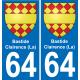 64 Bastide-Clairence (La) stemma adesivo piastra adesivi città