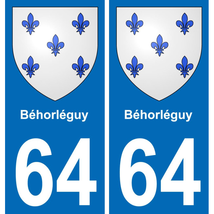 64 Béhorléguy coat of arms sticker plate stickers city