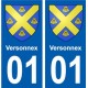 01 Versonnex ville autocollant plaque sticker