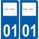 01 Villars-les-Dombes logo ville autocollant plaque sticker