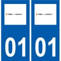 01 Villars-les-Dombes logo ville autocollant plaque sticker
