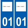 01 Villars-les-Dombes logo ville autocollant plaque sticker