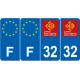 64 Pau sticker plate registration city