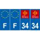 64 Pau sticker plate registration city