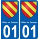 01 Villars-les-Dombes ville autocollant plaque sticker