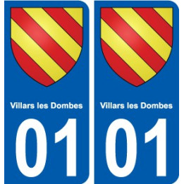 01 Villars-les-Dombes ville autocollant plaque sticker