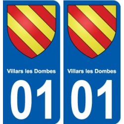 01 Villars-les-Dombes ville autocollant plaque sticker