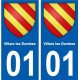 01 Villars-les-Dombes ville autocollant plaque sticker