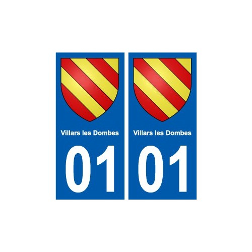 01 Villars-les-Dombes ville autocollant plaque sticker