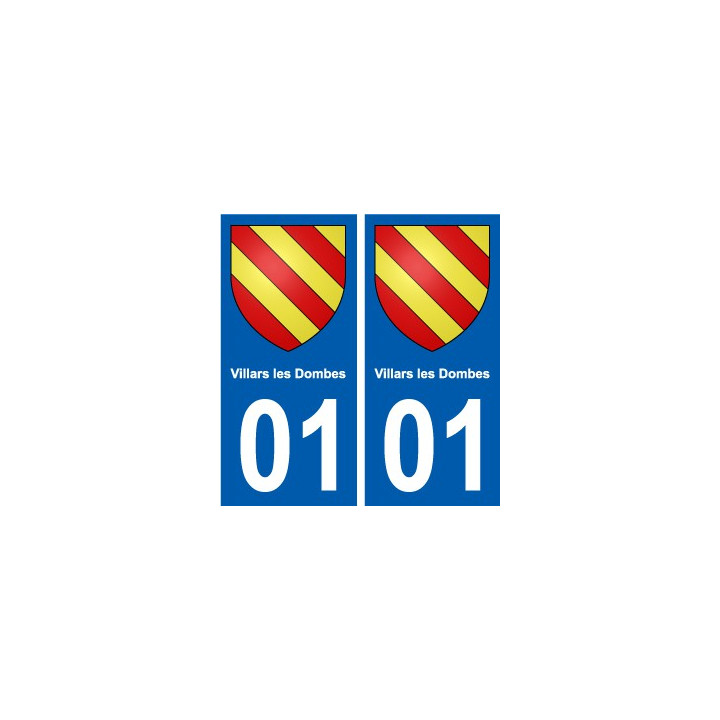 01 Villars-les-Dombes ville autocollant plaque sticker