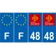 64 Pau sticker plate registration city