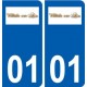 01 Villette-sur-Ain logo ville autocollant plaque sticker