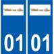 01 Villette-sur-Ain logo ville autocollant plaque sticker