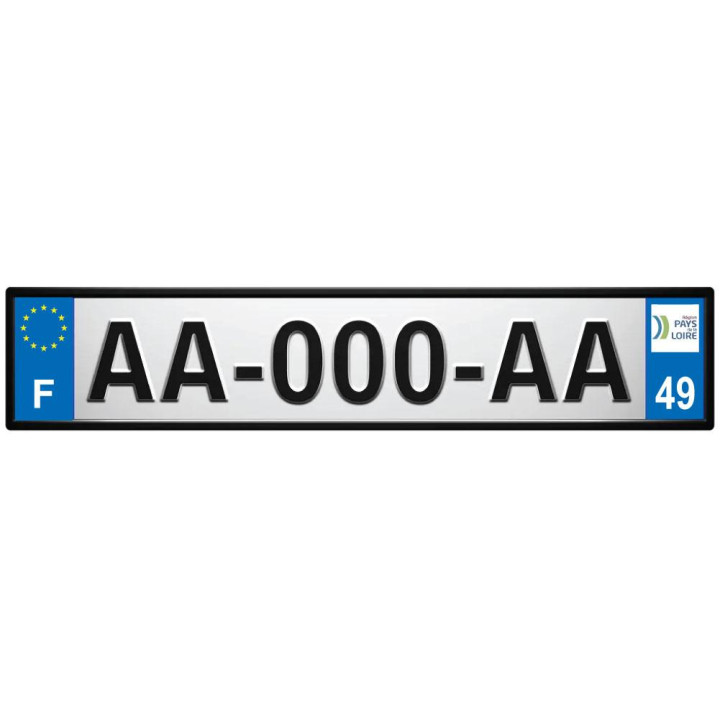 Lot de 4 autocollants bleu 49 MAINE ET LOIRE Pays de la Loire - F Europe nouvelles régions immatriculation auto sticker