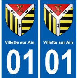 01 Villette-sur-Ain ville autocollant plaque sticker