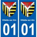 01 Villette-sur-Ain ville autocollant plaque sticker