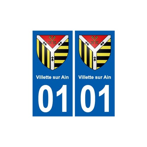 01 Villette-sur-Ain ville autocollant plaque sticker