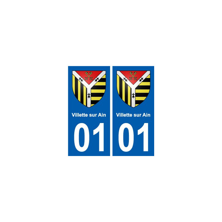 01 Villette-sur-Ain ville autocollant plaque sticker