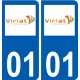 01 Viriat logo ville autocollant plaque sticker
