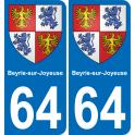 64 Beyrie-sur-Joyeuse coat of arms sticker plate stickers city