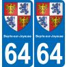 64 Beyrie-sur-Joyeuse blason autocollant plaque stickers ville