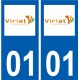 01 Viriat logo ville autocollant plaque sticker