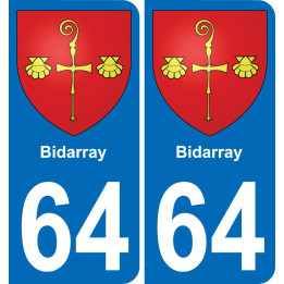 64 Bidarray wappen aufkleber typenschild aufkleber stadt