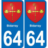 64 Bidarray stemma adesivo piastra adesivi città