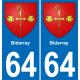 64 Bidarray wappen aufkleber typenschild aufkleber stadt