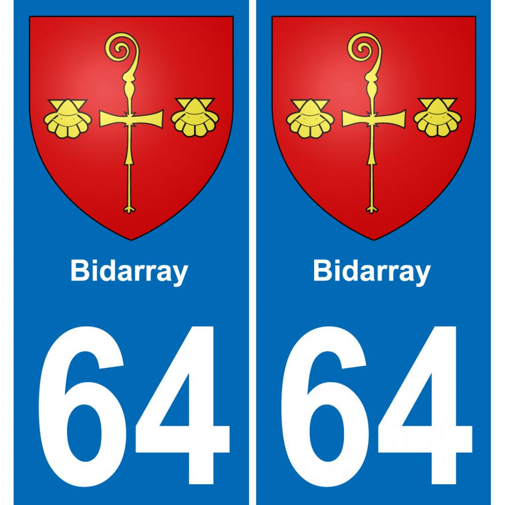 64 Bidarray blason autocollant plaque stickers ville