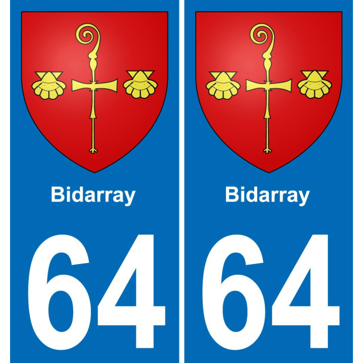 64 Bidarray coat of arms sticker plate stickers city