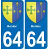 64 Bonloc coat of arms sticker plate stickers city
