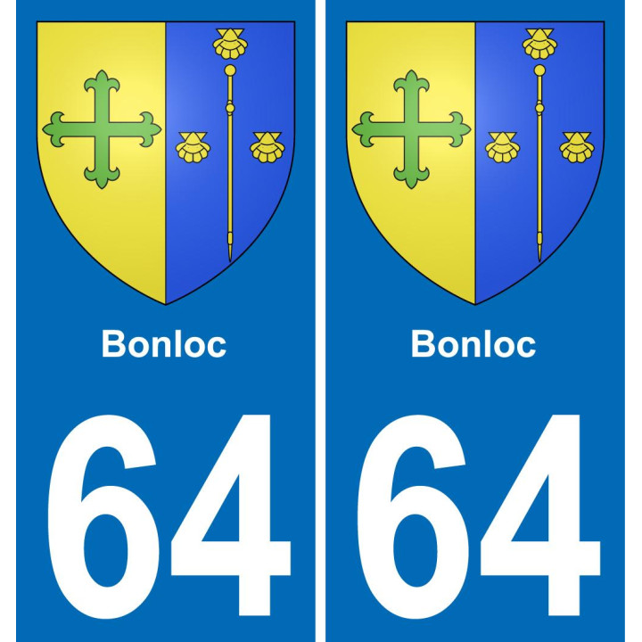64 Bonloc blason autocollant plaque stickers ville