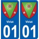 01 Viriat  ville autocollant plaque sticker