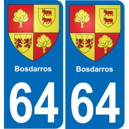 64 Bosdarros blason autocollant plaque stickers ville