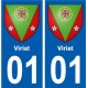 01 Viriat  ville autocollant plaque sticker