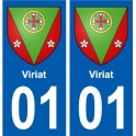 01 Viriat  ville autocollant plaque sticker