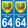 64 Bruges-Capbis-Mifaget stemma adesivo piastra adesivi città
