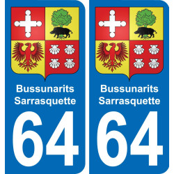 64 Bussunarits-Sarrasquette blason autocollant plaque stickers ville
