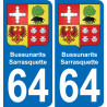 64 Bussunarits-Sarrasquette wappen aufkleber typenschild aufkleber stadt