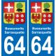64 Bussunarits-Sarrasquette stemma adesivo piastra adesivi città