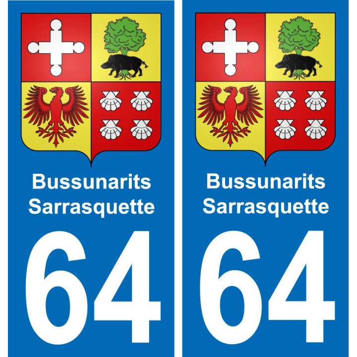 64 Bussunarits-Sarrasquette blason autocollant plaque stickers ville