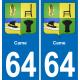 64 Came coat of arms sticker plate stickers city