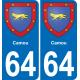 64 Camou escudo de armas de la etiqueta engomada de la placa de pegatinas de la ciudad