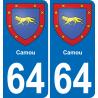64 Camou coat of arms sticker plate stickers city